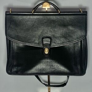 COACH 5266 Beekman Black Leather Bag Briefcase Shoulder Strap Vintage